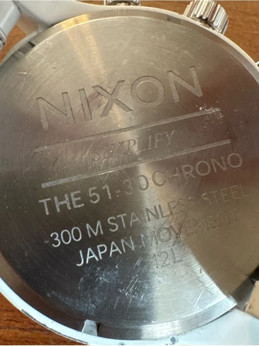 Nixon White Chronograph Men’s Watch with Silver Details